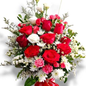 Vase of red roses