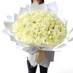 A bouquet of 51 white roses