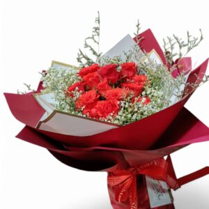 Bouquet of 15 red round roses