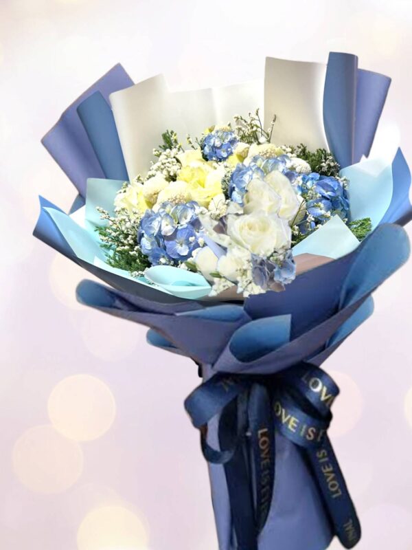 White mixed with hydrangea