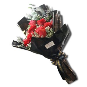 Large red roses as decoration